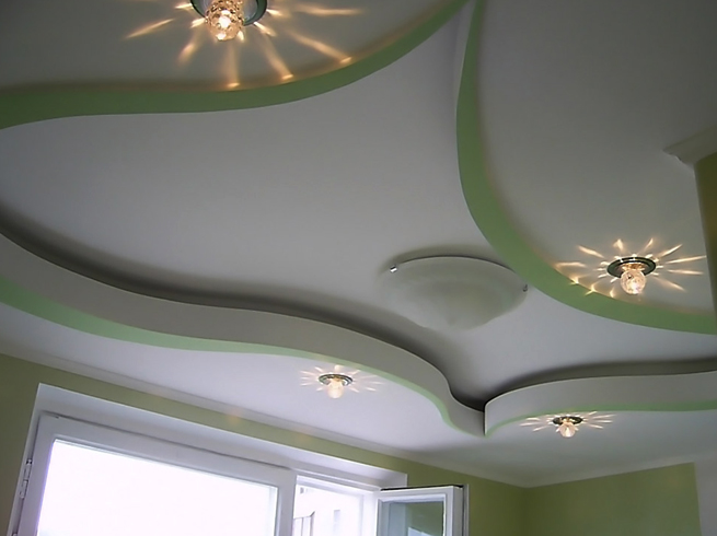 Дизайнерский потолок из гипсокартона