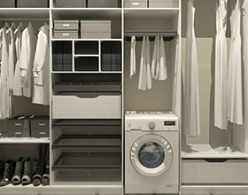 Установка стиральной машины в гардеробной: плюсы и минусы
