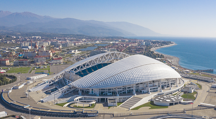 Вид на Олимпийский стадион Сочи