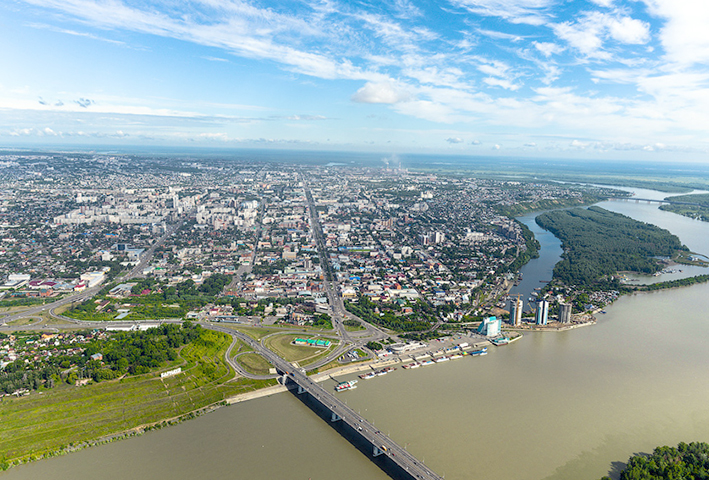 Вид сверху на Барнаул